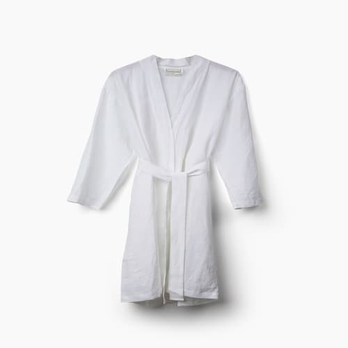 BOKSER Monaco Robe, 100% French Linen, OSFM 48", White